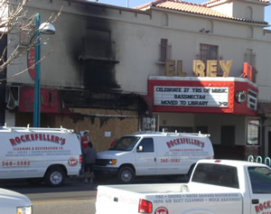 Copy of El Rey Theatre Fire Rockefeller's restoring the fire damage to the El Rey Theatre